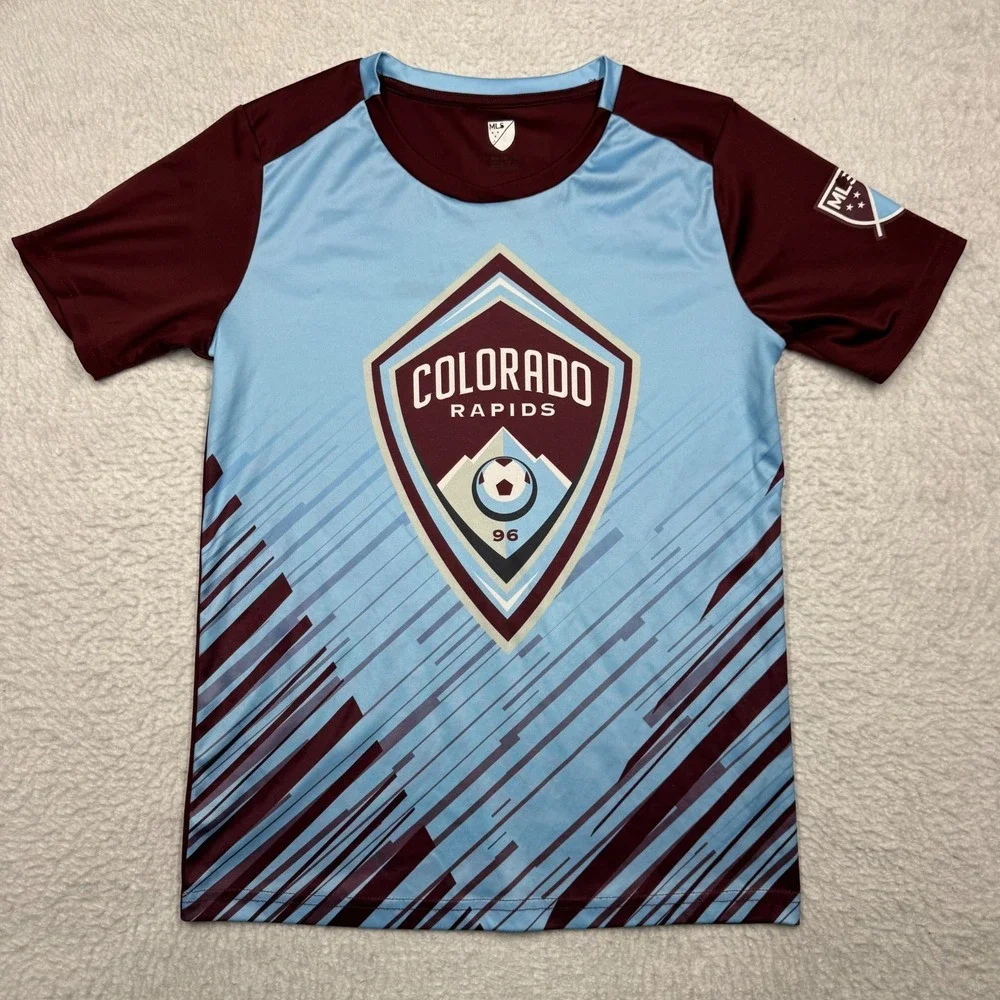 MLS Colorado Rapids Jersey Blue/Light Blue Red‎ Youth Size XL